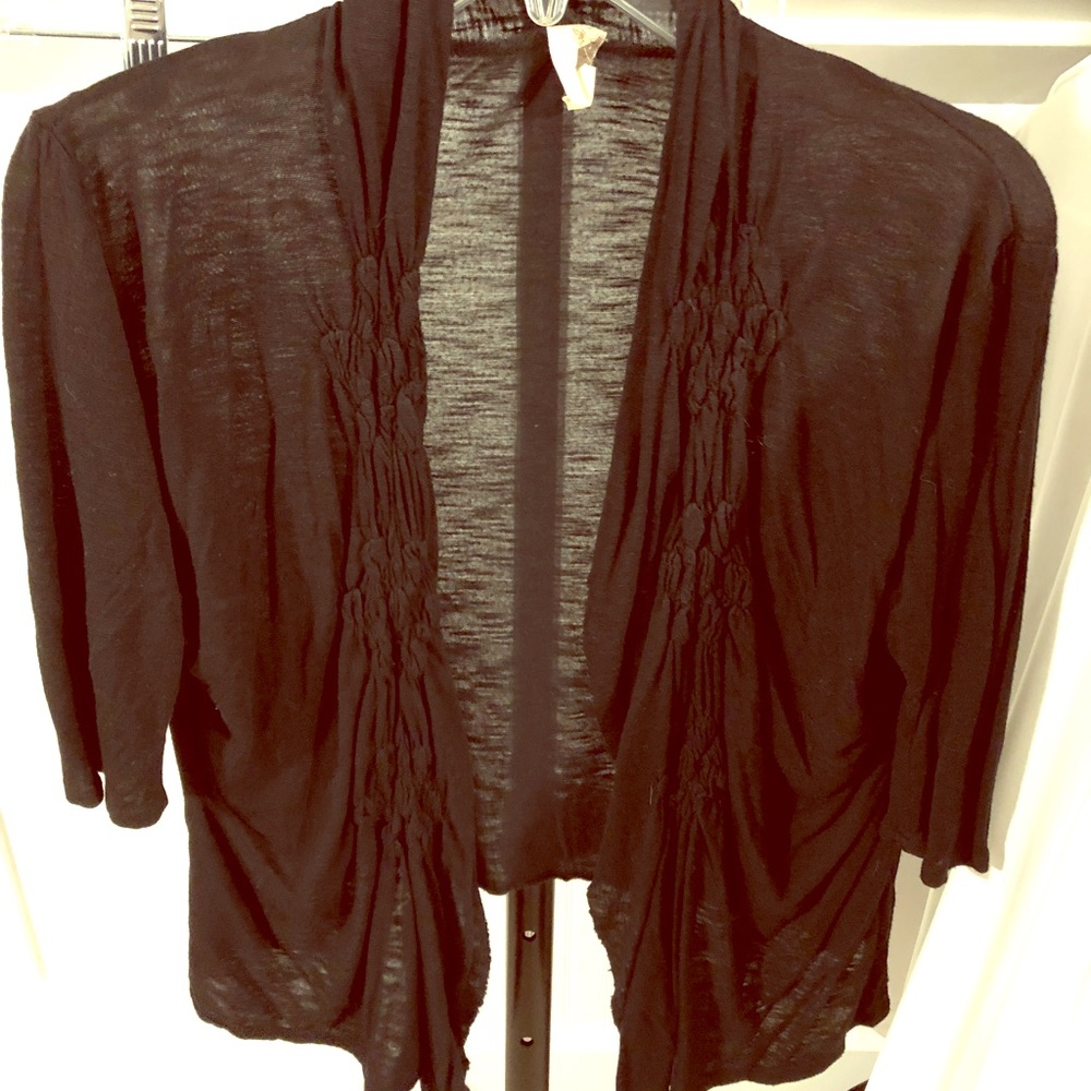 Black 3/4 sleeve cardigan